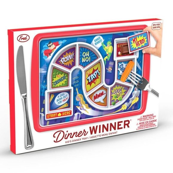 Genuine Fred DINNER WINNER Kids' Dinner Tray / Plate Supper Hero NWT - Picture 1 of 5